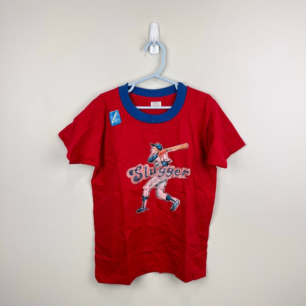 Vintage Bloopers Slugger Red T-Shirt L 10-12 NWT